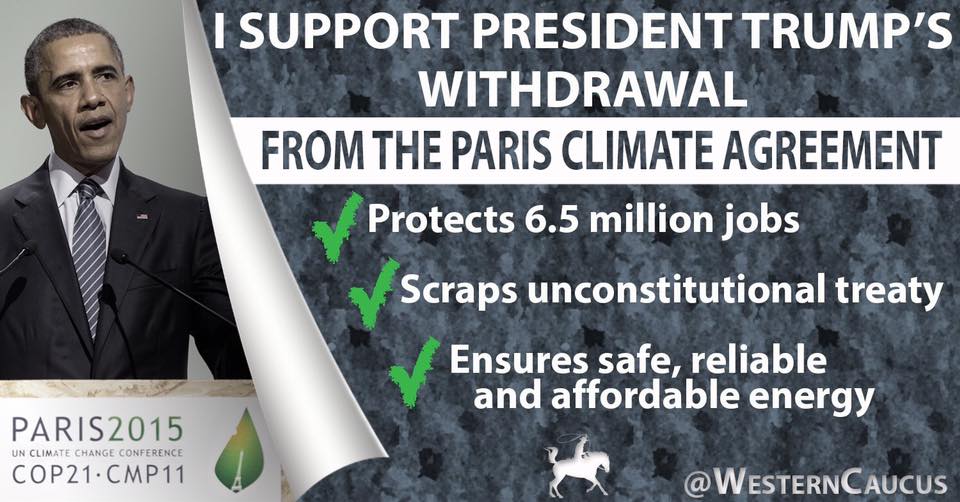 Biggs support present Trump's withdrawal from the Paris climate agreement