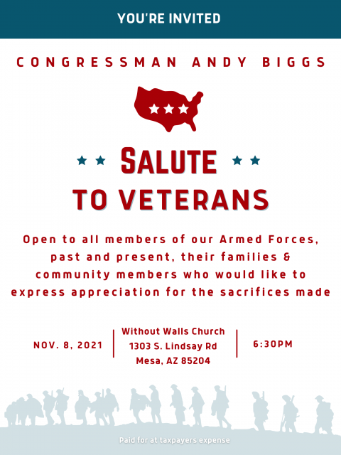  RSVP FOR THE SALUTE TO VETERANS EVENT November 8, 2021 at 6:30 pm